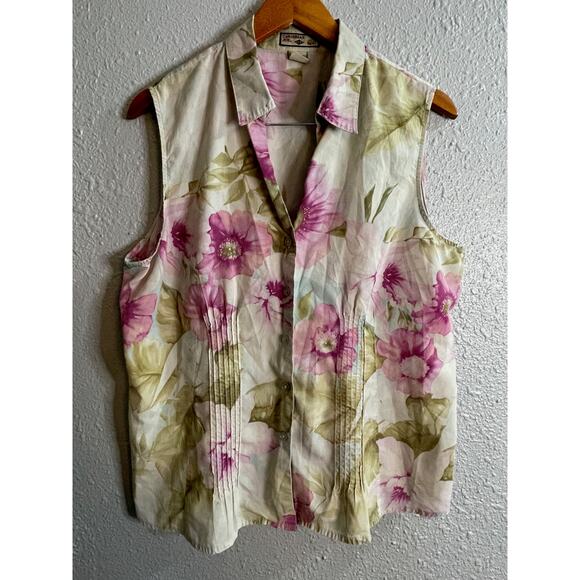 carribean joe Tops - Caribbean Joe Womens Sleeveless Blouse Size Large